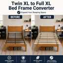Twin XL to Full XL Bed Frame Converter with 10 Straps, 54 x 80 Inch Foldable Wood Bunkie Board, Heavy Duty Wooden Bed Slats Extension for Mattress Support, Dorm Bed Upgrade & Extra Sleeping Space
