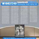 W10837249 Dishwasher Lower Spray Arm for Whirlpool Dishwasher Lower Wash Arm Compatible with WDT750SAHZ0 WDTA50SAHZ0 WDT970SAHZ0 Replaces W10629546 W10838302 AP5988717 PS11727921