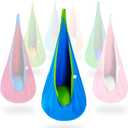 OUTREE Kids Pod Swing Seat, Cotton Child Hammock Swing Chair, Sensory Swing for Indoor and Outdoor Use, Blue