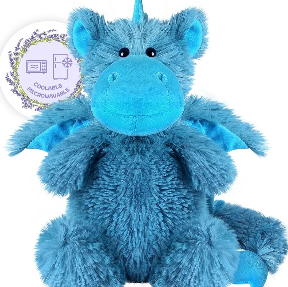 Dragon Plush with Microwavable & Freezable Heating Pad, Microwavable Stuffed Animals Heating Pad for Comfort, Lavender Scented Dragon Stuffed Animal, Dino Plush for Kids & Adults