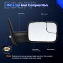 ECCPP Towing Mirrors Fit 02-08 For Dodge For Ram 1500 03-09 For Dodge For Ram 2500 3500 Pickup Truck Power Heated Tow Folding Side View Black Mirror Pair Set Right Passenger And Left Driver Side, 21.65 x 16.14 x 13.78 inches