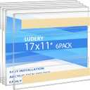 11x17 Acrylic Sign Holder Wall Mount, Clear Acrylic Frame with Adhesive Tape, Wall Sign Document Menu Holder for Office, Home, Store, Restaurant,No Drilling-Horizontal (6 Pack)