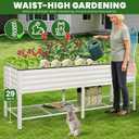 G GOOD GAIN Elevated Raised Garden Bed Kit with Legs, Rack, 2x6ft, White