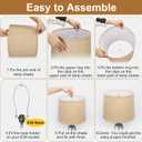 Burlap Lampshades Set of 2, 11.6" Top x 12.6" Bottom x 9.8" High, Brown Drum Shades for Table & Floor Lamps (Spider Fitter), Hand Crafted, Assembly Required