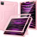 Soke Case for iPad Pro 11 Inch 2022/2021/2020/2018/iPad Air 5th/4th Generation,Built-in Screen Protector - Support 2nd Apple Pencil Charging - Heavy Duty Rugged Protective Kickstand Case - Pink
