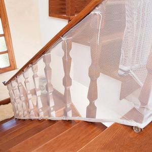 Child Safety Net - 10ft L x 2.5ft H, Balcony, Patios and Railing Stairs Netting, Safe Rail Net for Kids/Pet/Toy, Sturdy Mesh Fabric Material (White)