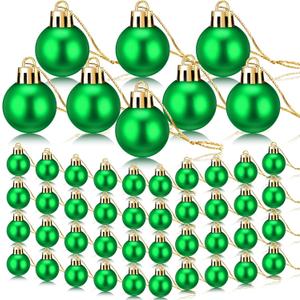 Sumind 48 Pieces Christmas Ball Ornaments Mini Matte Multicolor Hanging Ornament Xmas Ball Tree Miniature Decorations for Christmas Tree Party Decor(1 Inch,Green)