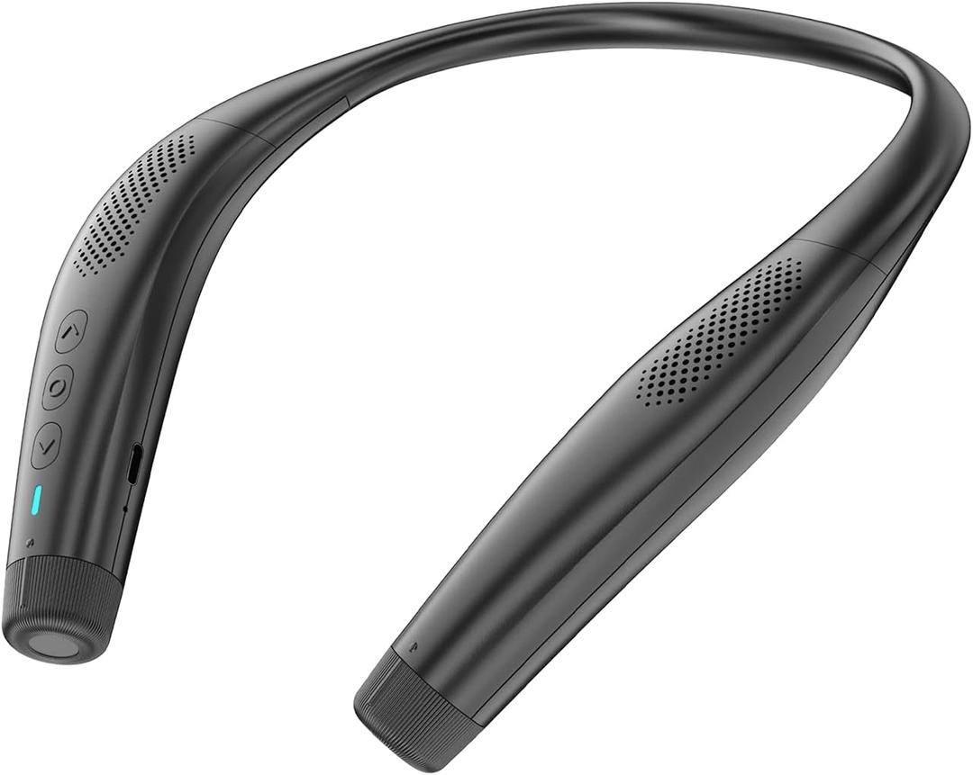 Neck Speaker,Voice Clarifying Dialog Potable Neck Speakers for Hard of Hearing and Elderly,Bluetooth 6.0 Neck Wireless Wearable Speaker with 27H Playtime,100Ft Range,Neckband Speaker