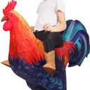 COMIN Inflatable Chicken Costume Kids Rooster Suit Funny Cosplay Halloween Costume for Boys Girls Birthday Christmas Supplies (48'')
