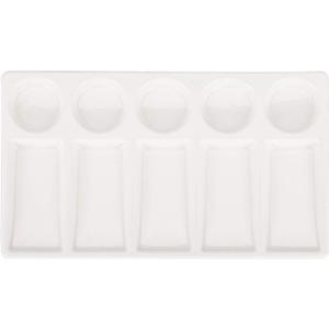 VanEnjoy 10 Wells White Rectangle Ceramic Artist Paint Palette,Porcelain Watercolor Palette,Ceramic Mixing Tray for Watercolor Gouache Painting, 7.6 inch