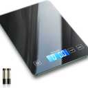 Nicewell Food Scale Digital Weight Grams and oz, 22lb Kitchen Scale for Cooking Baking, 1g/0.1oz Precise Graduation, Sleek Tempered Glass Platform (Black)