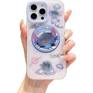 Magnetic Stand for iPhone 16 pro max Case with Magnetic Kawaii Cute Cartoon Design Soft TPU Shockproof Protective Case for Women Girls (Blue)