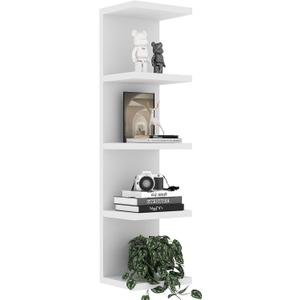 LitaEther 5 Tier Lack Floating Shelf, White Wall Shelf Unit,Display Shelf, 42.5*11.8*7.7 IN
