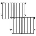 Babelio Baby Gate for Stairs, Kitchen & Doorways, No Bottom Bar| Easy Installation| One-Handed Operation| Auto-Close| Hardware Mount (Drill Needed) Safety Dog Gate (Black - 2 Pcs, 26-43" W, 28" H)