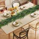 2Pcs 6FT Christmas Garland,Artificial Norfolk Pine/Cedar Garland for Table,Mantle, Wall, Indoor, Outdoor,Real Touch Winter Pine Garland Outdoor Christmas Decoration (Green)