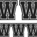 Iron on Letters Patches, 5 Pieces Full Embroidered Individual Letters Patch Applique for Clothes, Dress, Hat, Jeans, DIY Accessories, Black W