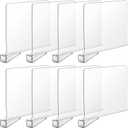 Boao 8 Pcs Shelf Dividers for Closet Organization Acrylic Clear Shelf Divider Purse Organizer Handbag Separator Bookshelf Divider for Closet Bedroom Kitchen Office Cabinet Bathroom