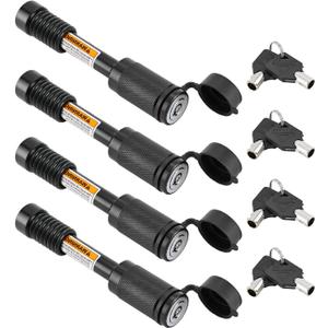METOWARE Trailer Hitch Locks Receiver Lock Keyed Alike Fits Class III IV 2" 2-1/2" Receiver with 5/8" Dia 3-1/2 Long Pin and Anti-Rattle Rubber O-Rings, for Trailer Truck Car Boat (4 Pack) (Black)