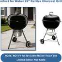Grill Front Leg and Wheels Parts for Weber 22" Kettle Grills, 65930 Grill Wheels 65130 Front Leg Kit and 80694 Triangle Leg Support for Charcoal Grill, Black Front Leg Replacement