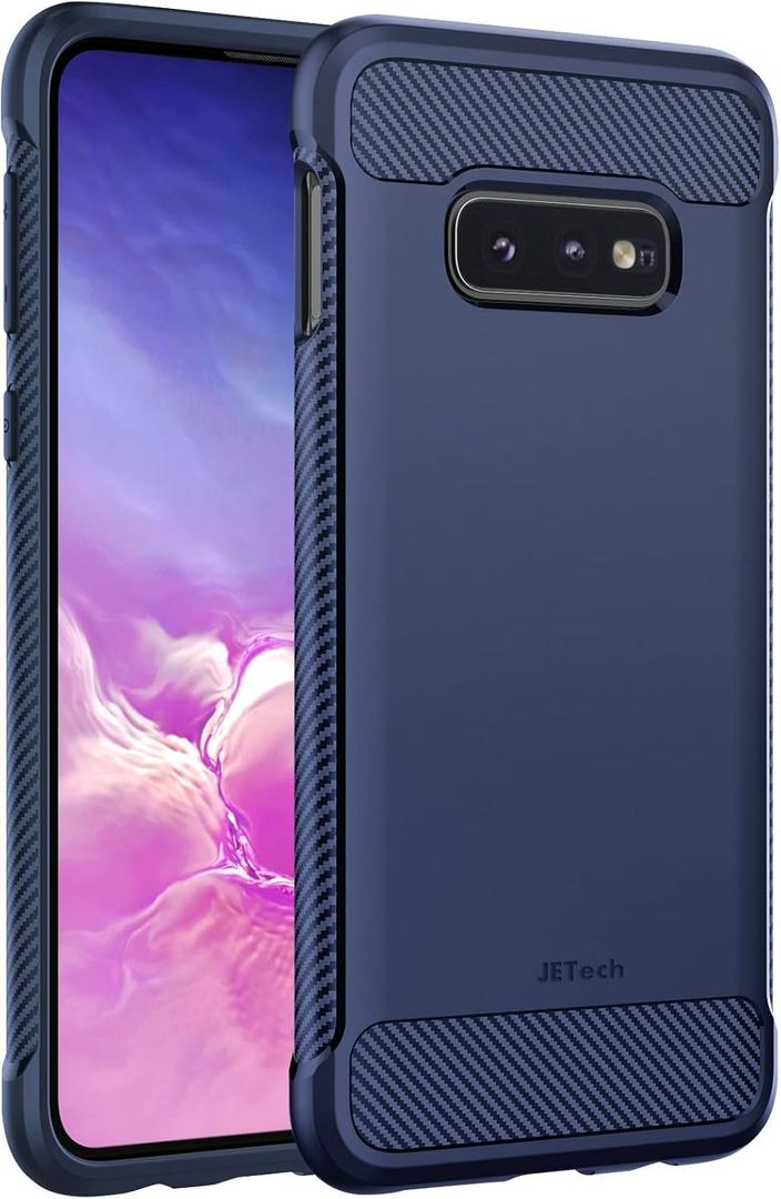 JETech Slim Fit Case for Samsung Galaxy S10e, Thin Phone Cover with Shock-Absorption and Carbon Fiber Design (Blue)