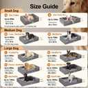 OhGeni Orthopedic Dog Bed Couch Big Cat Sofa for Extra Large Sized Pets with Memory Foam, Machine-Washable Waterproof Removable Cover, Soft Comfortable Fabric, 44-inch (Brown)