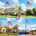 Wphold Flag Poles for Outside House Inground - Extra Thick Telescoping Flag Poles, Heavy Duty Flag Pole Kit with 3x5 American Flag (20FT, Black)