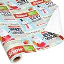 BIOBROWN Vintage Christmas Wrapping Paper Jumbo Roll with Trim Ribbon 30 Inch X 40 Feet (100 sq. ft. ttl.) Holiday News Papers Design Perfect for Christmas, Party, Xmas, Holiday Gift Wrap ROSE GOLD COLOR