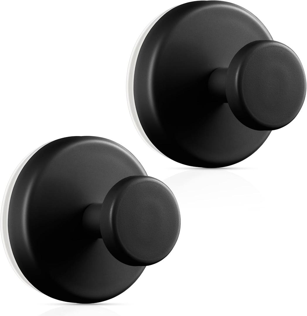 OUTXE Wreath Hanger for Front Door, Heavy Duty Suction Cup Reef Hook for Glass Window/Over Door/Outdoor, Christmas/Thanksgiving/Halloween/July 4th/Easter/Valentine/Fall/Summer/Spring (Black, 2-Pack)