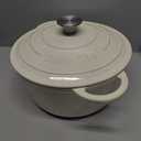 Enameled Cast Iron Dutch Oven - Umite Chef 5QT Pot with Lid - Heavy-Duty Cookware for Bread Baking, Braising, Stews, Roasting(Cream White)