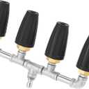 4-in-1 Turbo Nozzle Pressure Washer 4000 PSI 360 Rotating Turbo Nozzle with 1/4" Quick Connector 2.5 Orifice Quadruple Tips (Black)