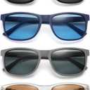 Large Reading Sunglasses Mens Wide Readers Sunglasses +2.25 Lightweight Oversized Sun Readers for Men w/Big Head, 4 Pack