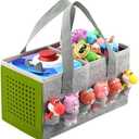 Seracle Carrying Case Travel Felt Bag Compatible with Toniebox 1/2 Audio Player Starter Set and Tonies Figurine (Gray+Green)