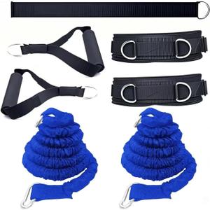 Resistance Speed Training Equipment, Dual Running Bungee Bands | 8pcs Exercise Explosive Force Bounce Set Improve Agility Power Strength for Jumping Basketball Tennis Football Volleyball