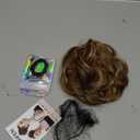 FESHFEN Hair Bun Extensions Messy Curly Hair Scrunchies Hairpieces Synthetic Donut Updo Hair Pieces for Women Girls 22H10# Light Ash Brown Mixed Golden Brown