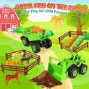 Beach Toys, Farm Theme Sand Toys for Kids Boys and Girls with 2 Truck, 2 Collapsible Bucket, Sand Castle Building Kit, Molds, Mesh Bag, Farm Animals, Tools, Indoor Outdoor Toys for Kids Ages 3-10