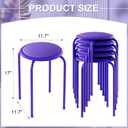 VECELO 6-Piece Stacking Stools, 17 Inch Standard Height, Padded Seat & Steel Legs, Portable Stackable Decoration Stools for School Classroom and Office Use, Purple, 11.7 inches x 11.7 inches x 17 inches