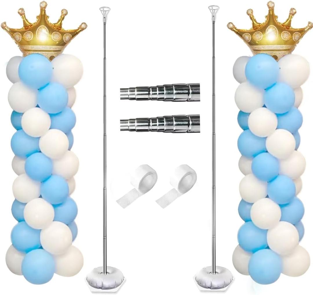 Balloon Column Stand Kit, 7 Ft Adjustable Tower, Set of 2, Party Decoration for Birthday, Wedding, Baby Shower (set of 2)