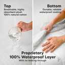 Waterproof Crib Mattress Protector Cover Fitted - 2-Pack Quiet Baby Crib Mattress Pad Sheets, 52" x 28" Soft Quilted Cotton Baby Sheet, Machine Washable, Easy Fit, Durable (Pearl Gray/Mavy)