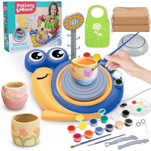 Pottery Wheel for Kids Ages 8-12 - DIY Craft Kit with Air Dry Clay, Painting Tools & Supplies - Arts & Crafts Gifts for Girls & Boys Ages 5-7 6-8 8-10 8-13 Years Old - Birthday & Christmas Gifts
