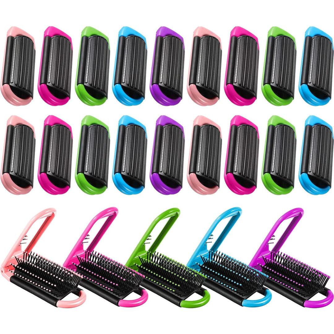 20 Pieces Travel Hair Brush Portable Folding with Mirror Mini Compact Hair Comb Collapsible Colorful Pocket Square Massage Brush for Family, School, Car, Bag (Blue,Green,Pink,Purple,Red) 20 Pieces Travel Hair Brush Portable Folding with Mirror Mini Compact Hair Comb Collapsible Colorful Pocket Square Massage Brush for Family, School, Car, Bag (Blue,Green,Pink,Purple,Red)