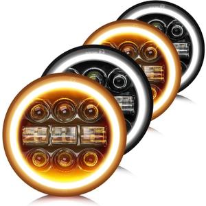 CO LIGHT 5.75 Led Headlight 5 3/4 Round Led Headlights Whit DRL Amber Turn Signal Light and Hi/Lo Beam Led Projector Sealed Beam Headlight Compatible with Thunderbird Torino 4PCS