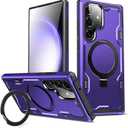 for Samsung Galaxy S23 Ultra Case, [Compatible with Magsafe] [Invisible Built in Stand & Ring Holder] MIL-Grade, Dual Layer Shockproof Full Protective Case for Galaxy S23 Ultra-Purple