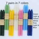 Set of 14 Colorful Beeswax Taper Candles, 9 Inch Tapered Candles Ideal as Dinner Candles - Smokeless and Unscented Taper Candles LoWedding,Dinner, Home Dcor