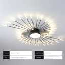 JAYMP 50.4" Ceiling Light Modern Flower Shape Ceiling Lamp for Living Room Dining Room Flush Mount Metal Acrylic Sputnik Firework Petal LED Lighting Fixture (Matte Black, 42+1 Lights)