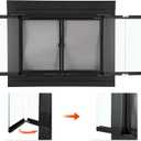 Stanbroil Fireplace Glass Bi-fold Style Door, Black, Small 30"L x 37.5"W