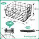 Rear Bike Basket with Foldable Design, 4mm Steel Frame, Waterproof Liner Bag & Cargo Net for Groceries and Commuting, Fits Most Rear Bike Racks
