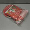 Christmas Paper Plates And Napkins, 144pcs Red Christmas Plates Set Snowman Xmas Tree Disposable Tableware for Winter Theme christmas Holiday Supplies,Serves 24