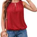 GRACE KARIN Womens Tank Tops V Neck Dressy Casual Cami Sleeveless Camisole Blouses Eyelet Shirts Summer Tank Tops (Small, Red)