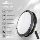 Kalium LED Ceiling Light with Remote 16 Inch Flush Mount Ceiling Light Fixture, 32W 3000K-6000K Adjustable Color Temperature, Dimmable Lighting Fixtures for Kitchen Bedroom Hardwired Installation