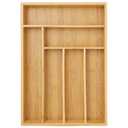 Juvale Bamboo Drawer Organizer Tray with 6  Dividers for Kitchen Utensils, Cutlery 